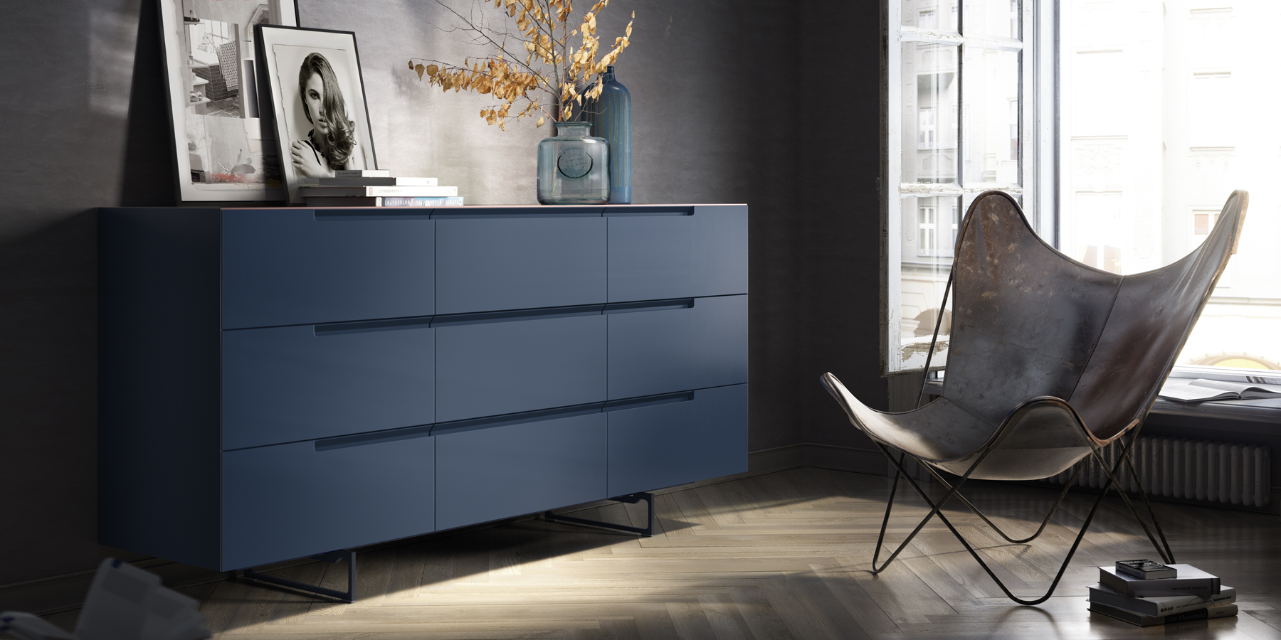 mell Sideboard Mit eingerücktem Kufengestell