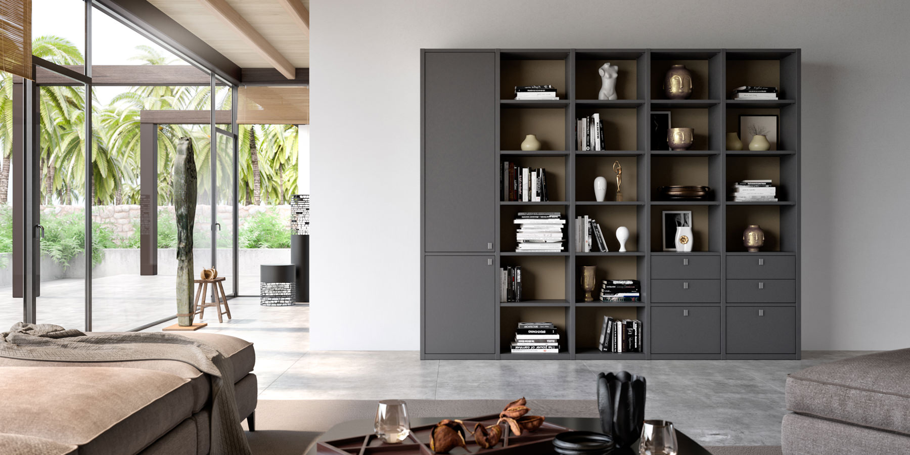 studimo shelving system for special room situations