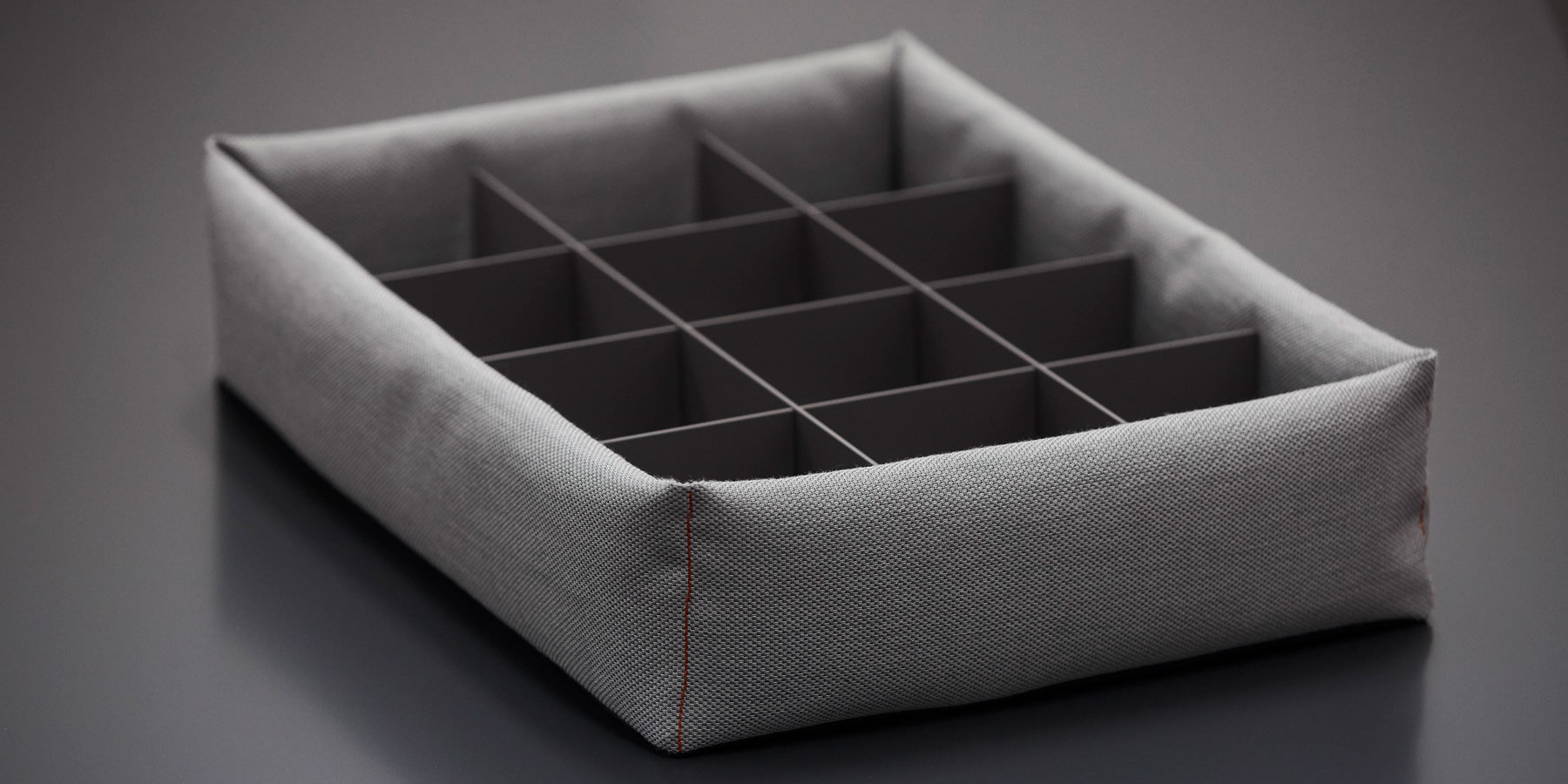 pillowbox Schubkasten-Einteilung mit textil ummantelter Pillowbox